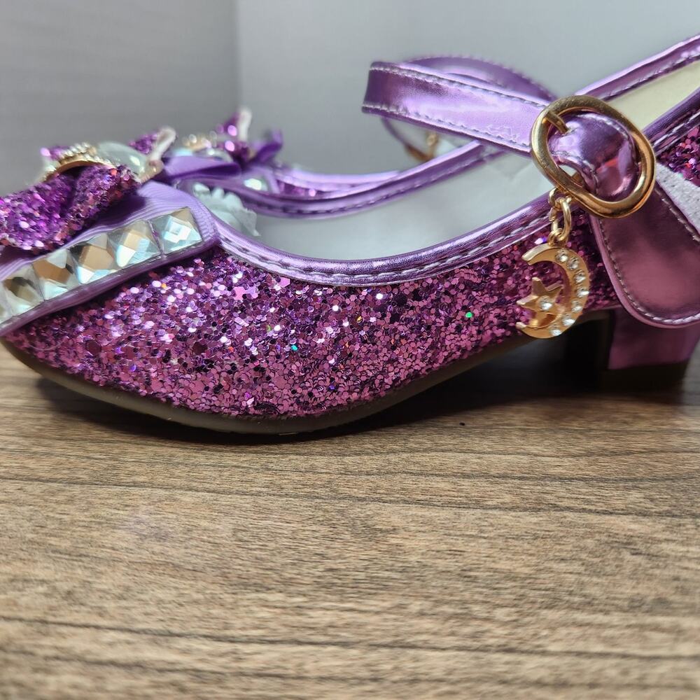 Little girls sparkley heels purple. RIDICULOUSLY cute! Size 10 - Picture 4 of 12